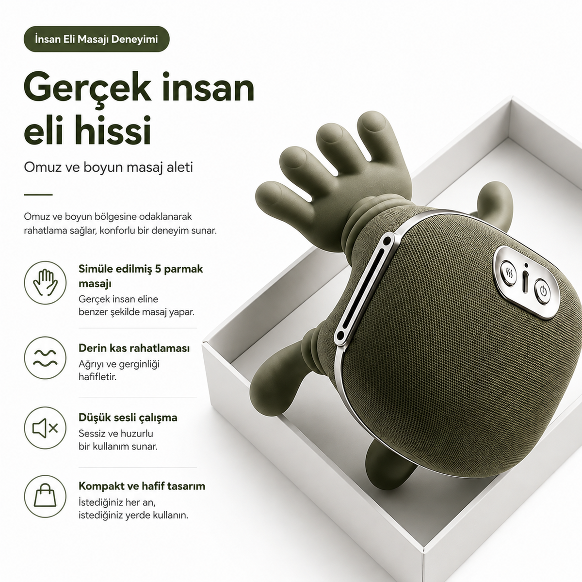 Masszen 10 Parmaklı Masaj Aleti | Boyun, Omuz, Bel ve Bacak Masajı
