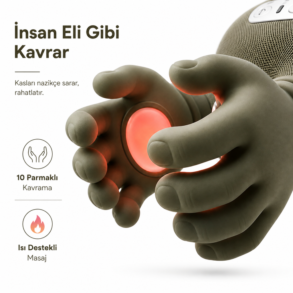Masszen 10 Parmaklı Masaj Aleti | Boyun, Omuz, Bel ve Bacak Masajı